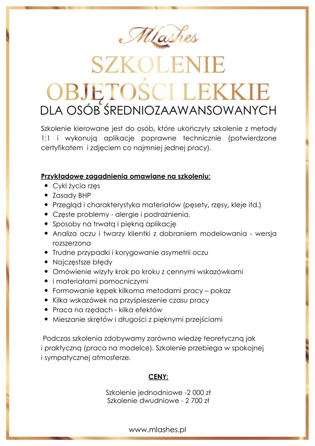 Przedłużanie rzęs lekka objętość 2-4D