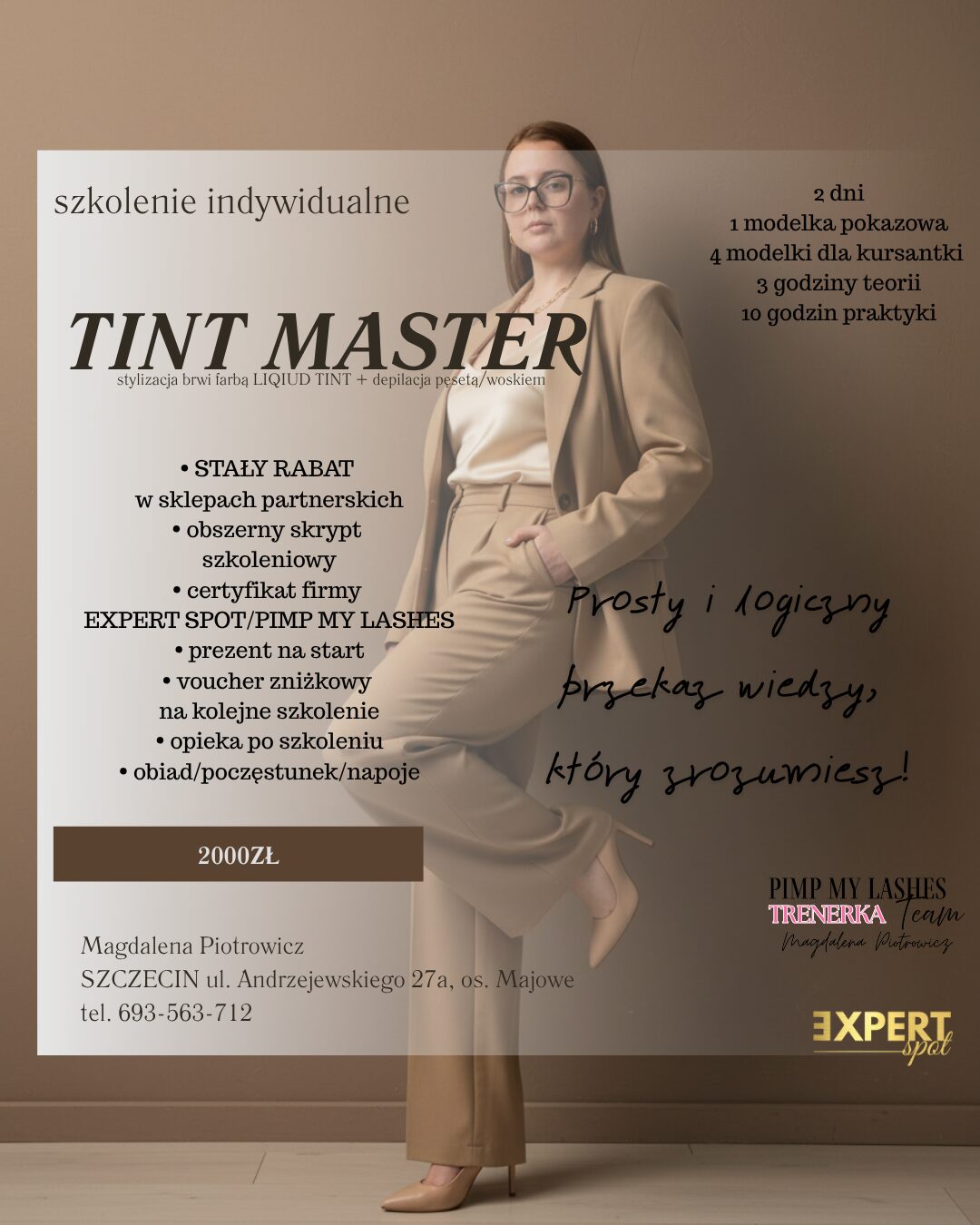 STYLIZACJA BRWI farbką, rysunek wstępny, depilacja pęsetą/wosk
