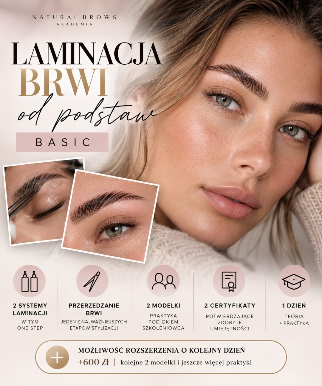 Laminacja brwi od podstaw - BASIC
