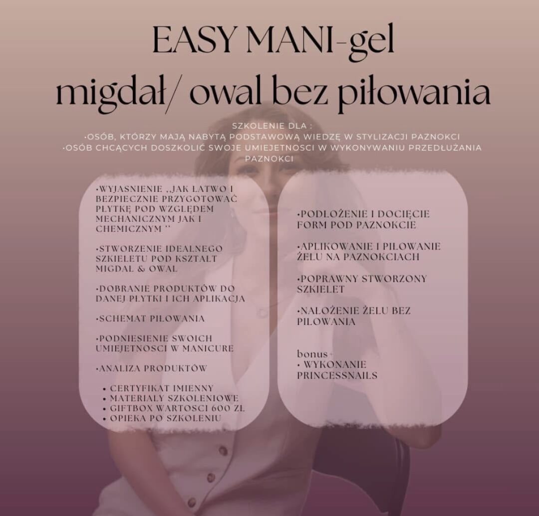 Easy mani gel - żel bez piłowania migdał & owal