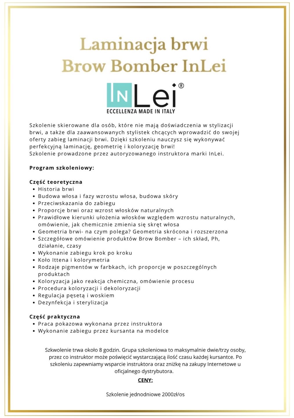 Laminacja brwi InLei Brow Bomber