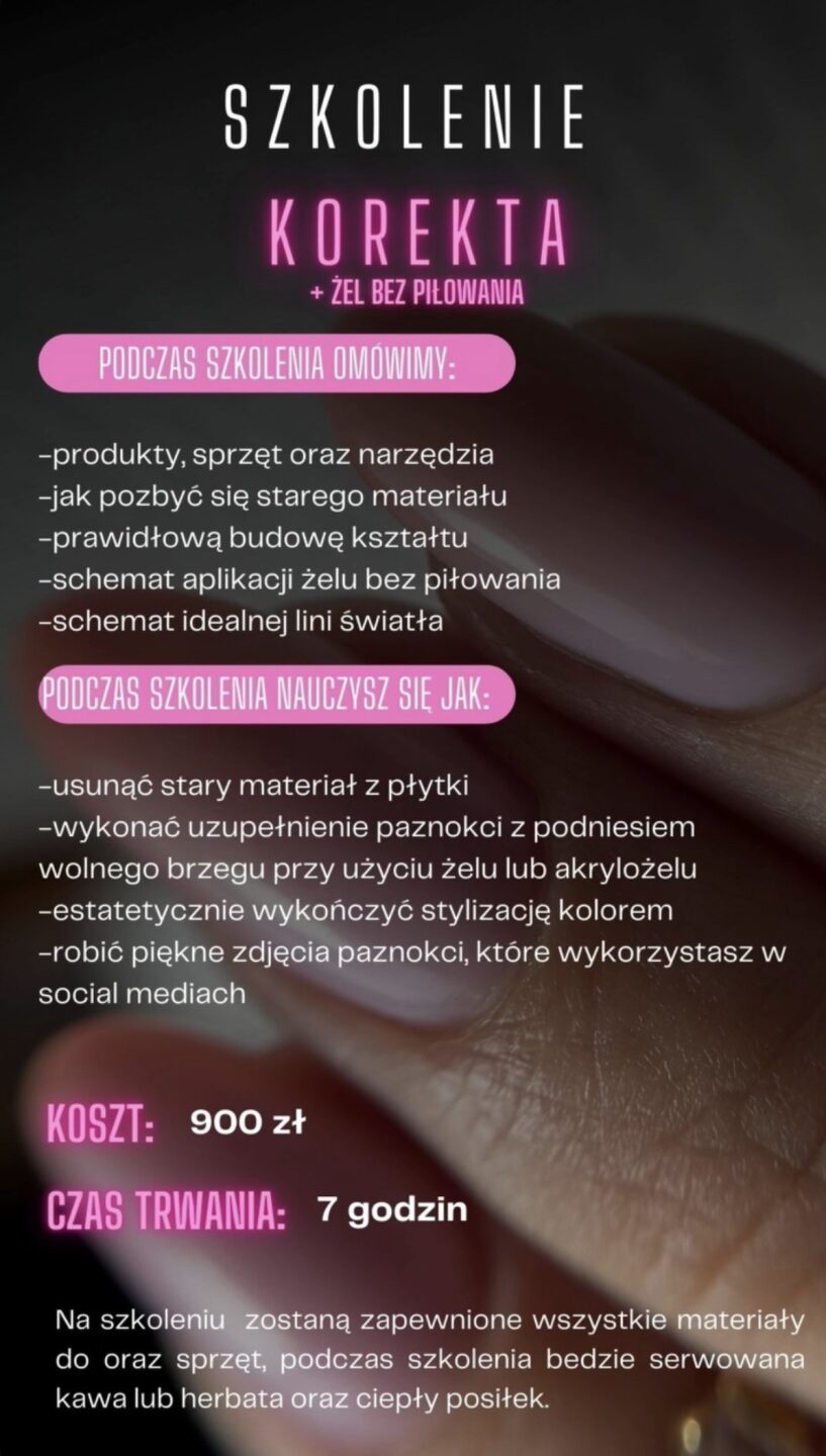 Korekta ŻEL +żel bez piłowania