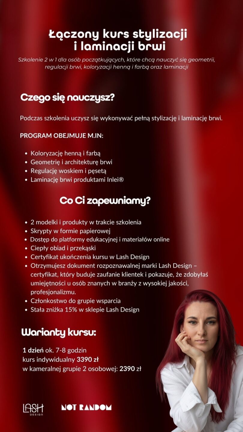 Łączony kurs stylizacji i laminacji brwi