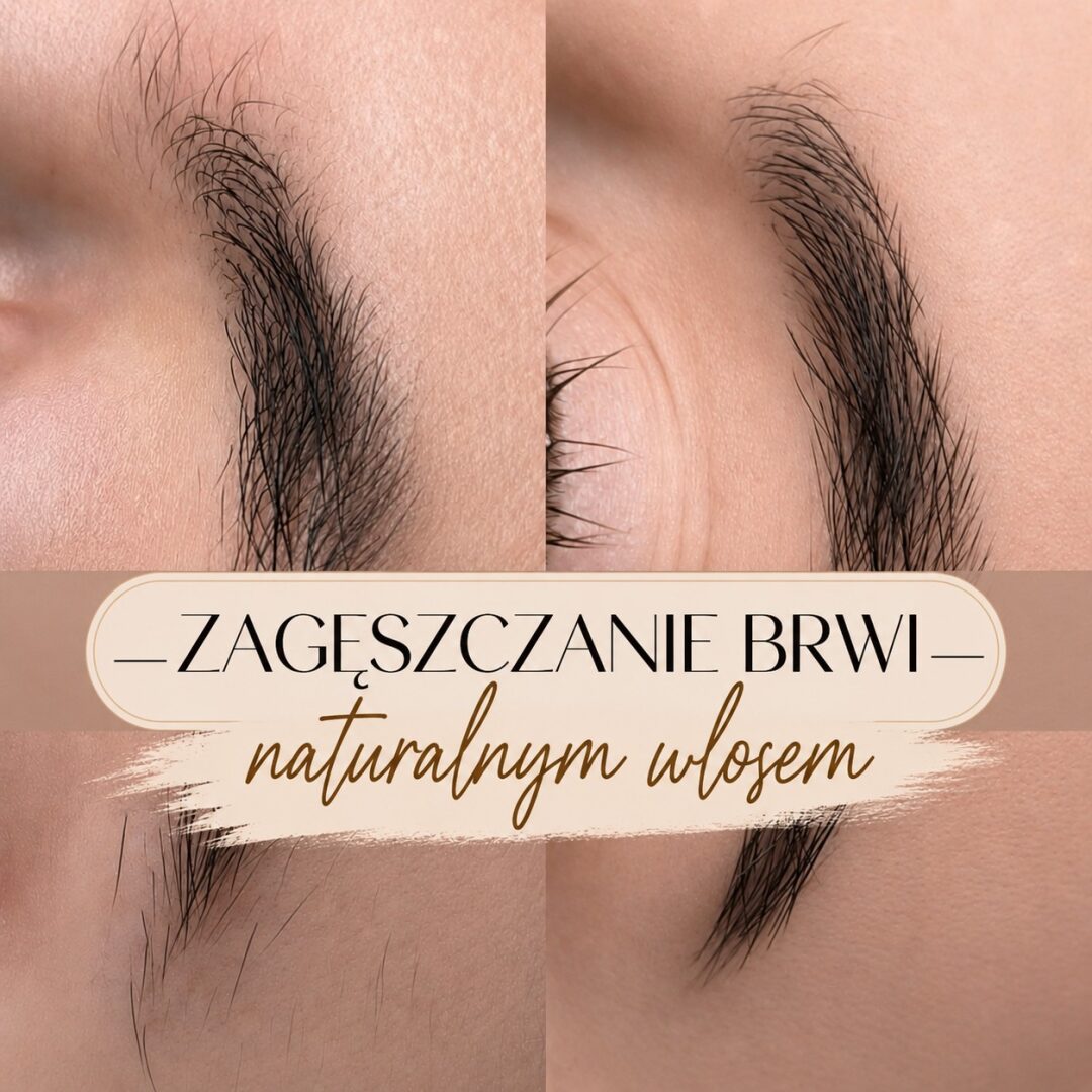 Zagęszczanie brwi naturalnym włosem