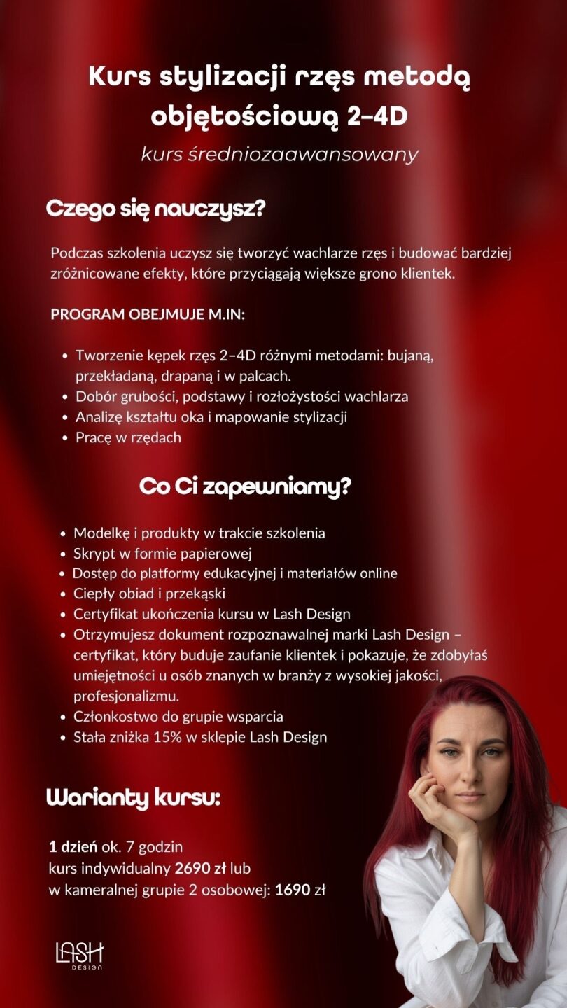 Kurs stylizacji rzęs metodą objętościową 2-4d