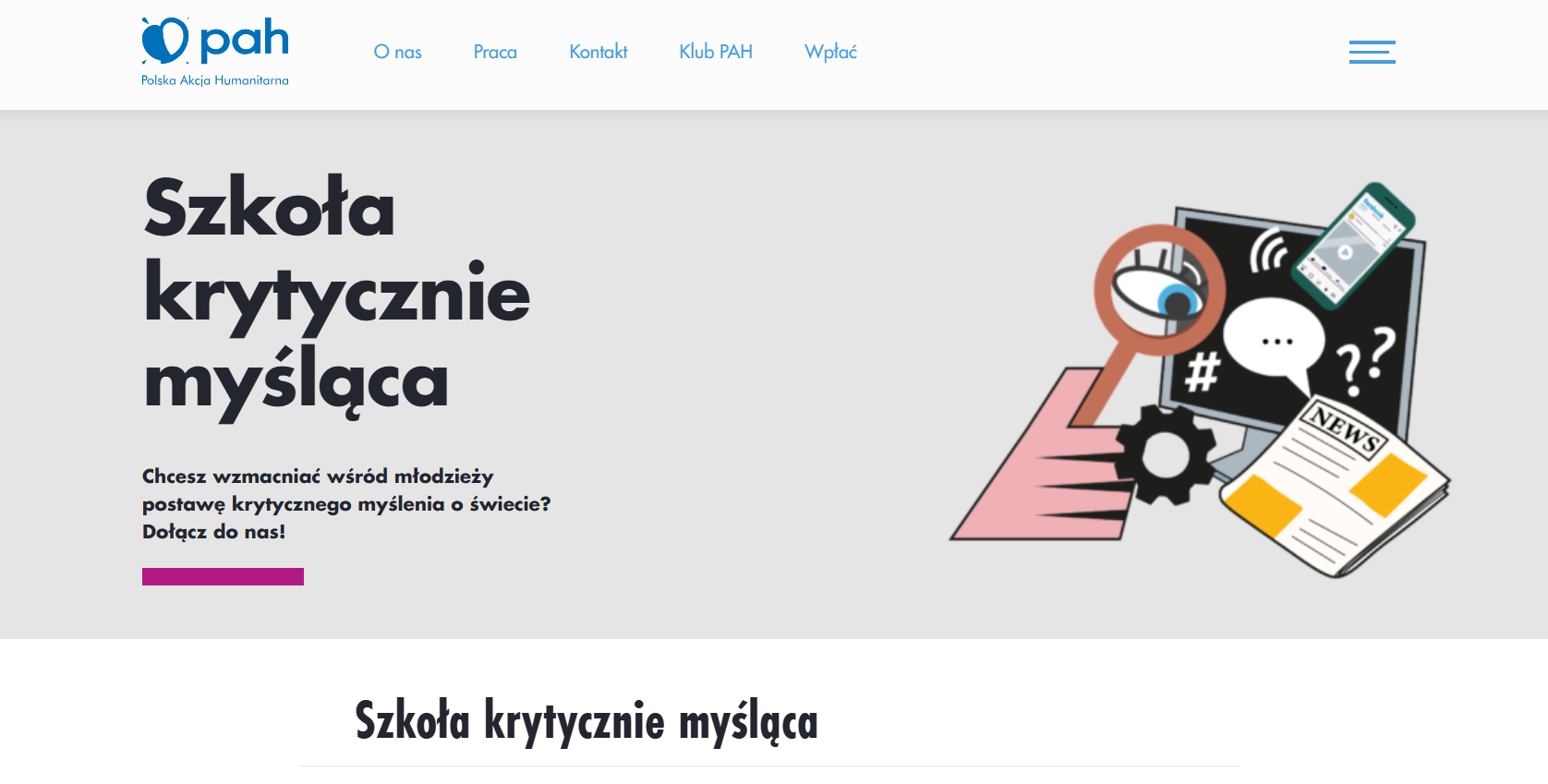 Szkoła krytycznie myśląca - projekt edukacyjny